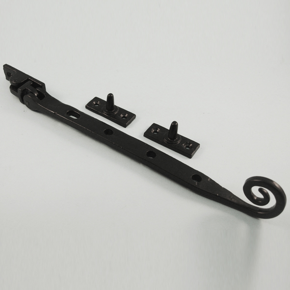 THD227/BA • 250mm • Antique Black • Curly Tail Casement Stay